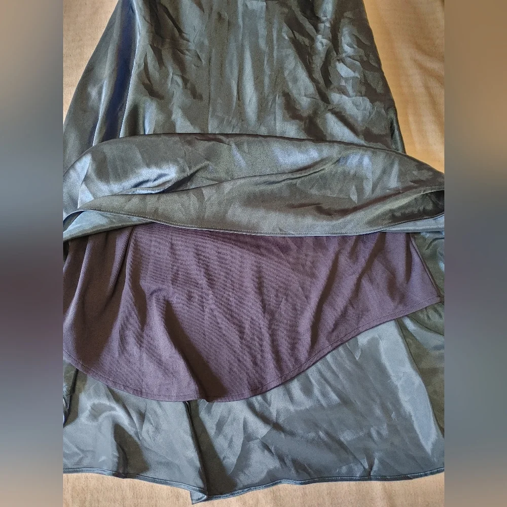 Rabbit Rabbit Rabbit Navy Blue Satin Prom Dress - Picture 4 of 7